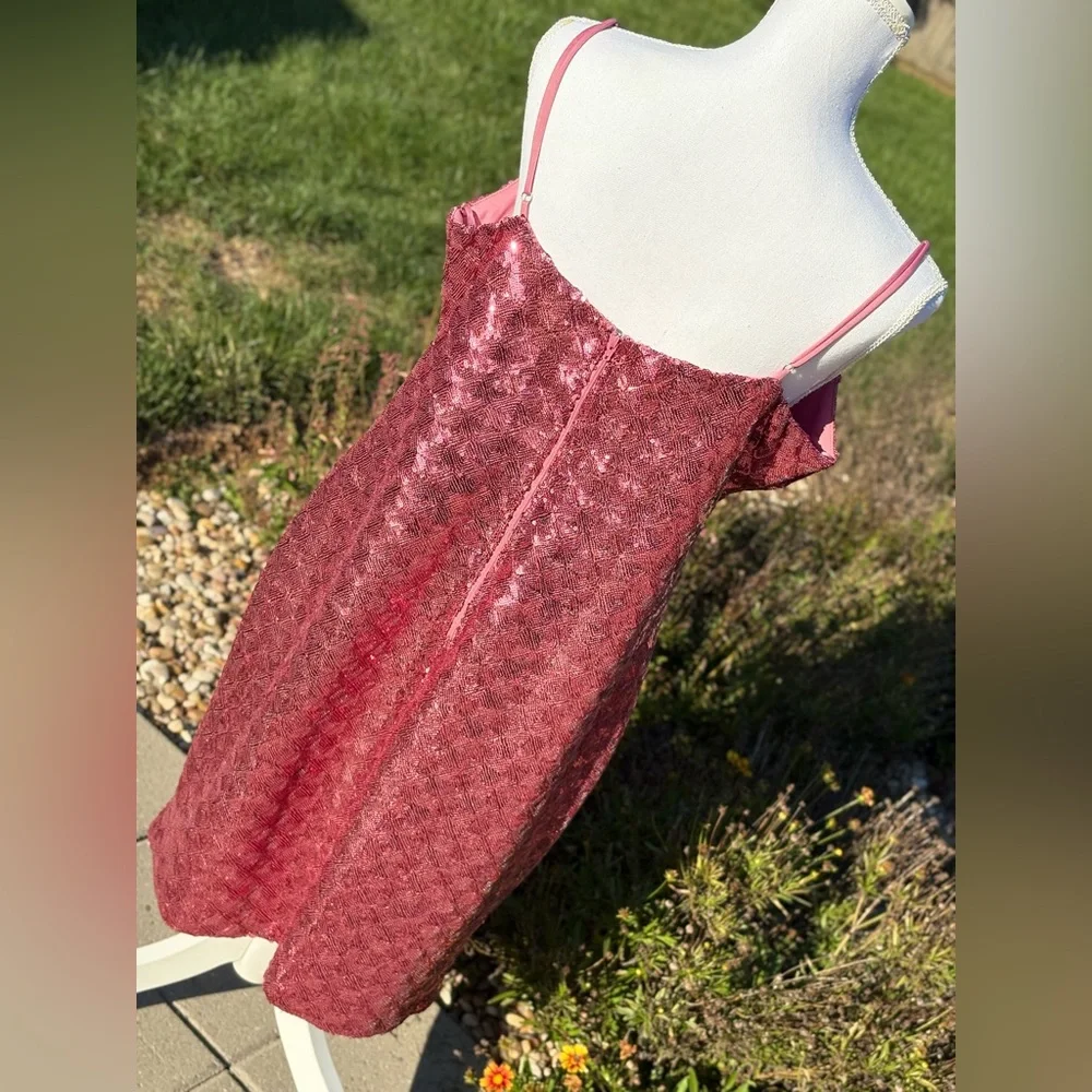 Dolls Kill Trac Pink Sequins Preppy Y2K Mini Dress - Picture 6 of 8